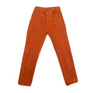 Vintage 90s Levis 501XX Jeans Orange Straight made in USA Mens size W25 L26